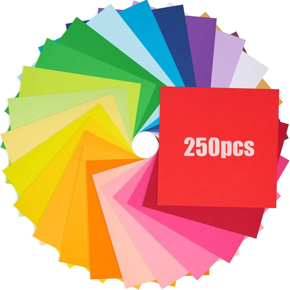 Koogel 250 Sheets Oragami Paper for Kids, 6 x 6 Inch Colored Craft Paper Double Sided Square Pape... | Amazon (US)