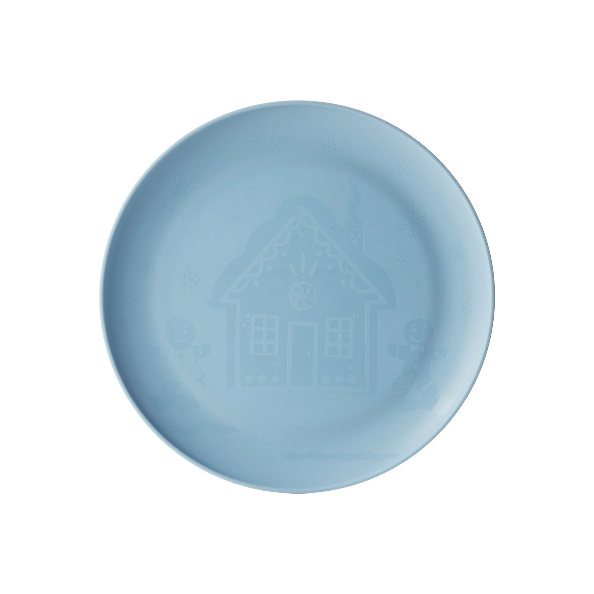 Mainstays 10.5 inch Round Plastic Etched Gingerbread Plate, Blue | Walmart (US)