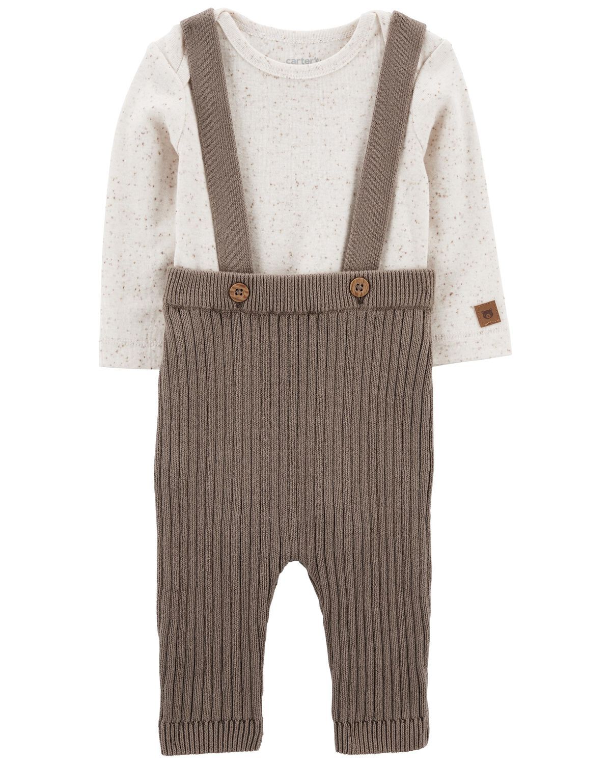 Grey/Brown Baby 2-Piece Bodysuit & Sweater Coveralls | carters.com | Carter's