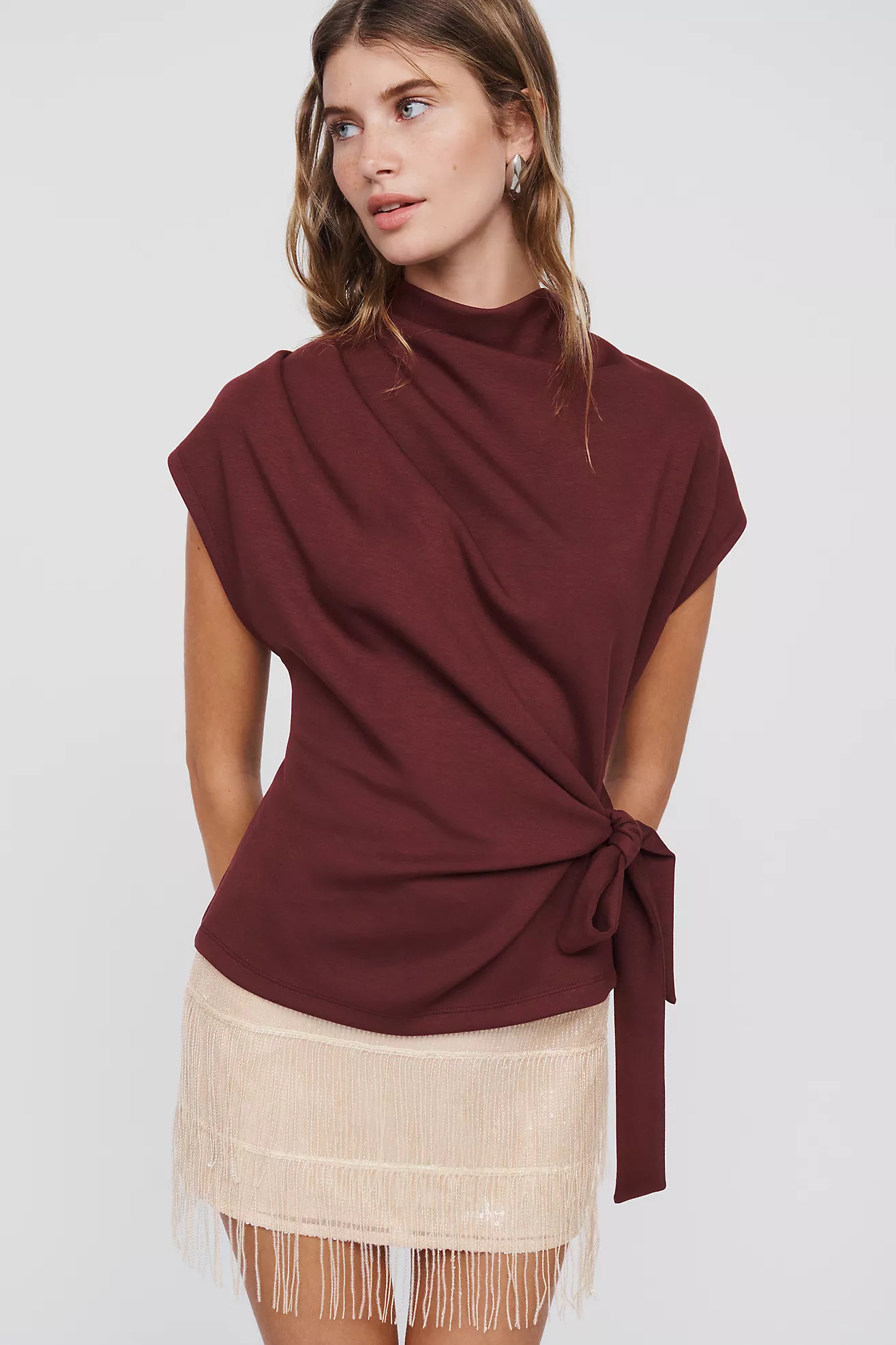 Mock Neck Wrap Top | Anthropologie (US)