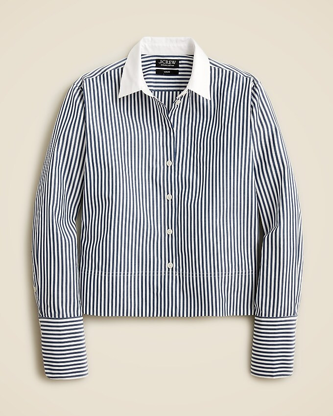Cropped garçon shirt in striped print | J. Crew US