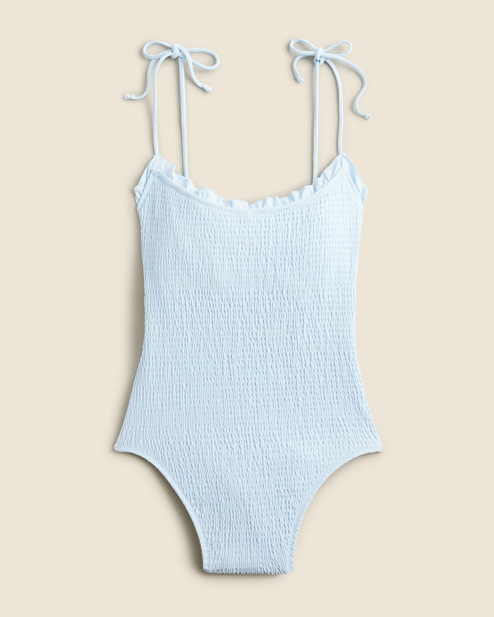 Smocked tie-shoulder one-piece swimsuit | J. Crew US
