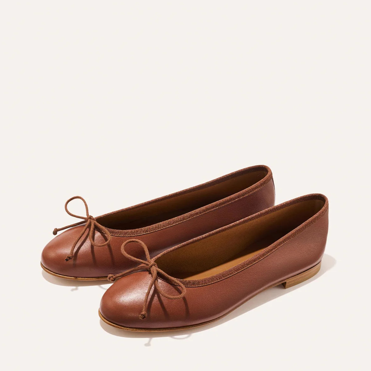 Brown Leather Ballet Flats | The Demi | Margaux