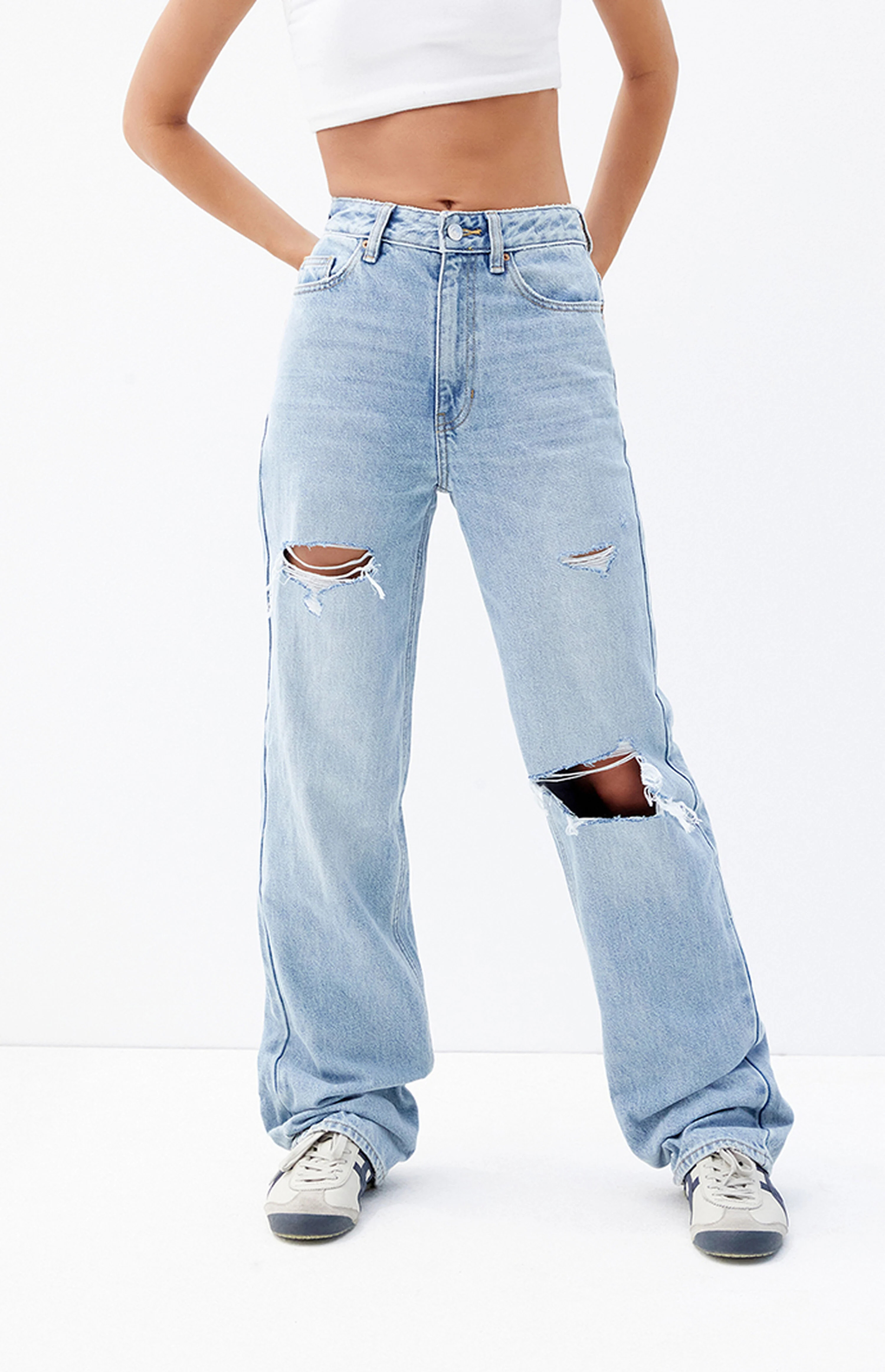 PacSun Light Indigo Ripped '90s Boyfriend Jeans | PacSun