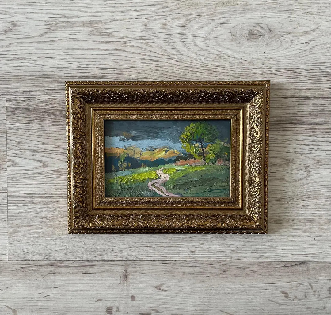 Antique Oil Painting Original, Original Oil Painting, Antique Oil Painting Framed, Gold Framed Vi... | Etsy (US)