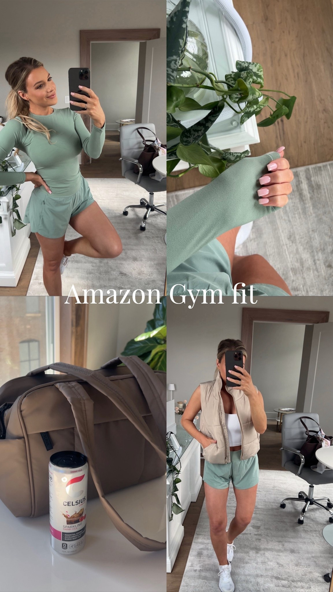 Gym fit all from Amazon! This is the prettiest spring color! These shorts are lined with actual shorts that don’t ride up. Love them! Soo comfortable! 

I’m wearing XS in all pieces. 

Gym outfit, gym gym from Amazon 

#LTKootd #LTKActive
