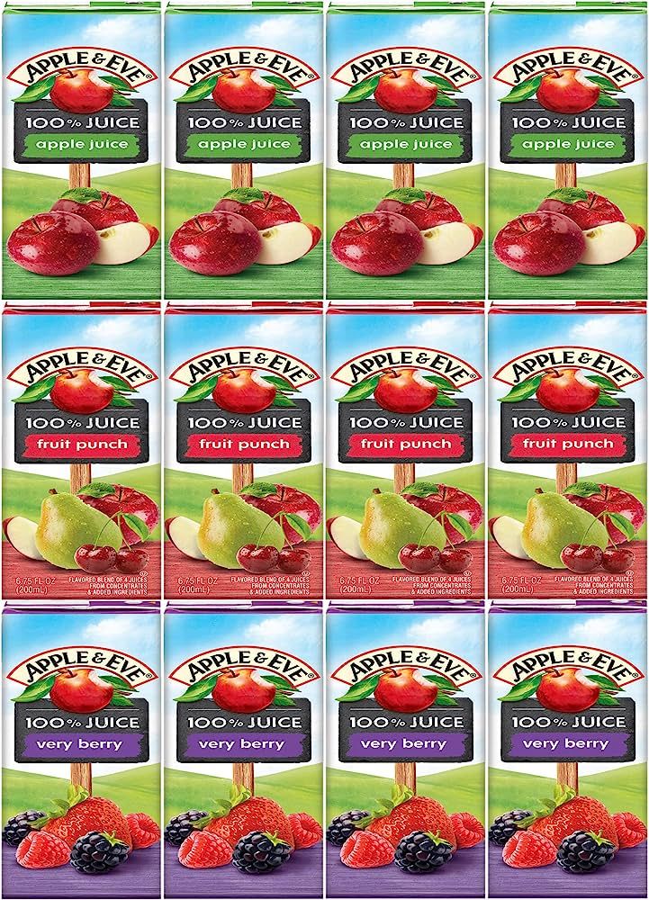 Apple & Eve 100% Fruit Juice, Juice Box Variety Pack, Pack of 12 | Amazon (US)