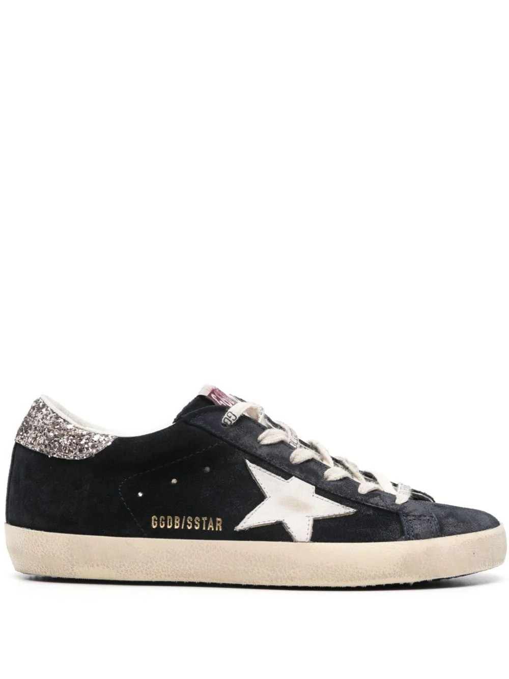 Golden Goose Women's Super-Star Sneaker in Blue/White/Silver | Size 35 | GWF00101F00616350600 | LOZURI