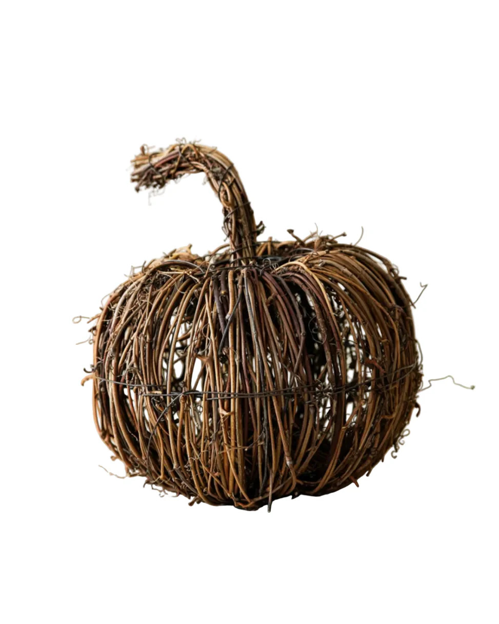 Rustic Twig Pumpkin Decor | Large | MJHome