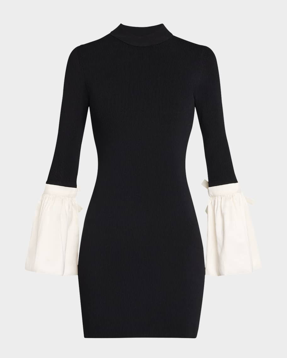 SIMKHAI Agathea Knit Combo Bodycon Mini Dress | Neiman Marcus
