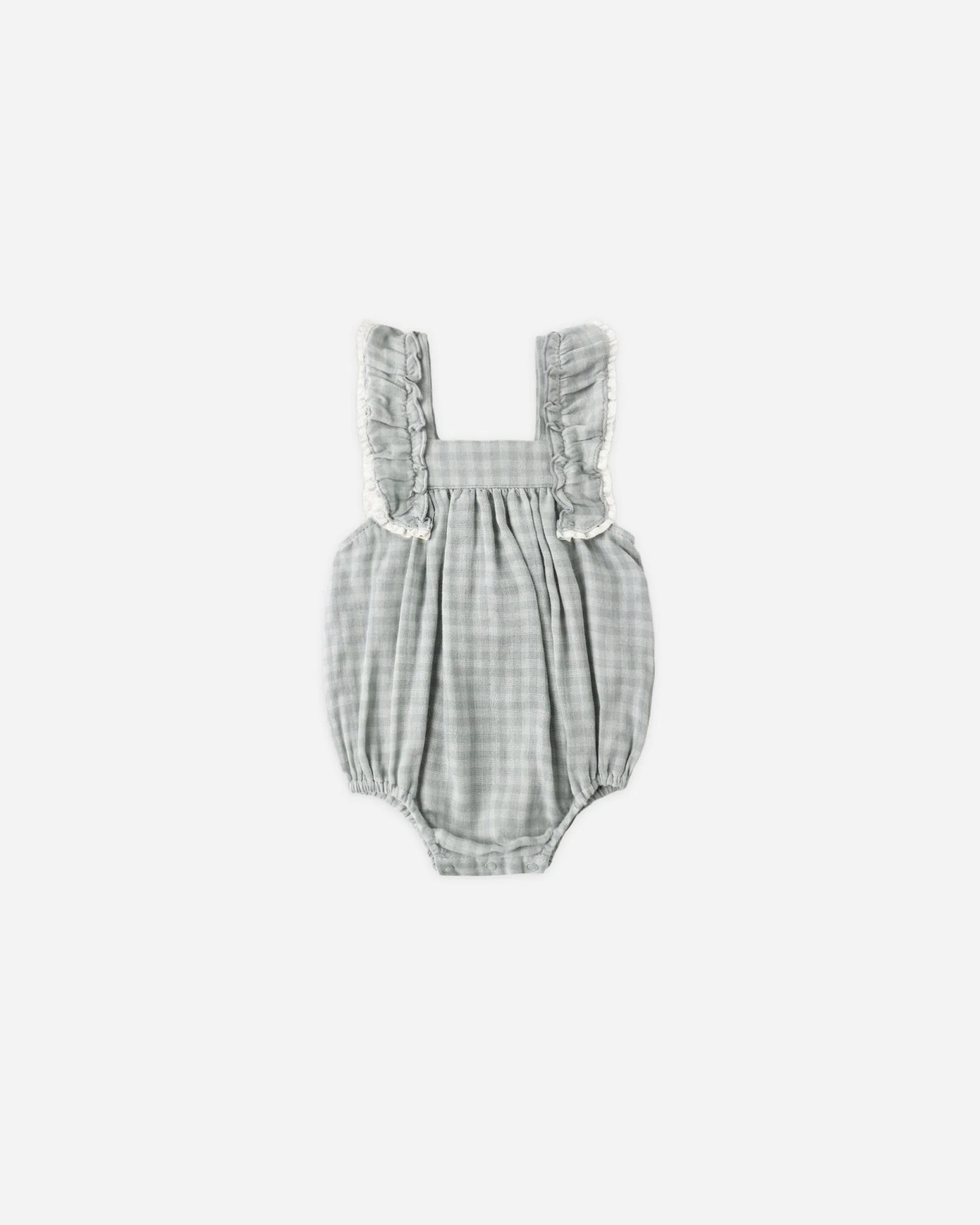 Rylee + Cru Maya Romper – Green Gingham | Cotton Girls | Shop.app