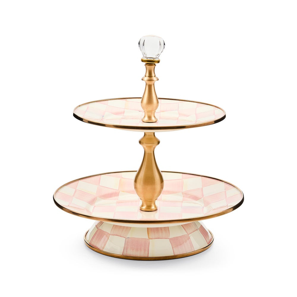 Rosy Check Two Tier Sweet Stand | MacKenzie-Childs