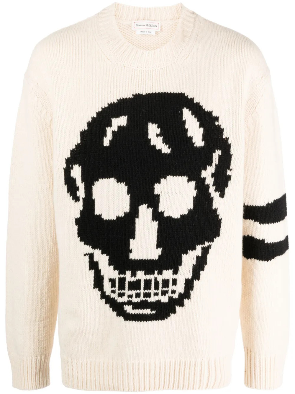 Alexander McQueenskull-intarsia stripe-detail jumper | Farfetch Global