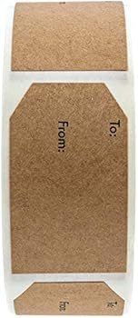 Amazon.com : 1.15" x 2" Natural Brown Kraft to and from Gift Tag Stickers / 500 Brown Kraft to fr... | Amazon (US)
