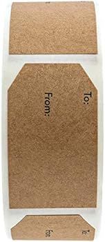 Amazon.com : 1.15" x 2" Natural Brown Kraft to and from Gift Tag Stickers / 500 Brown Kraft to fr... | Amazon (US)