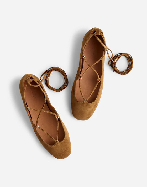 The Greta Lace-Up Ballet Flat | Madewell