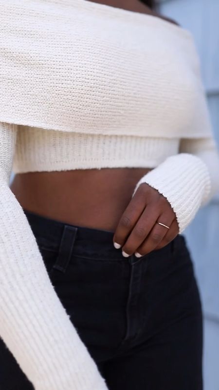 Black Levi’s jeans and and off-the-shoulder ecru crop knit top from Revolve perfect for an early spring look! I also linked to two pairs of my favorite black jeans from Madewell 

#LTKstyletip #LTKVideo #LTKxMadewell