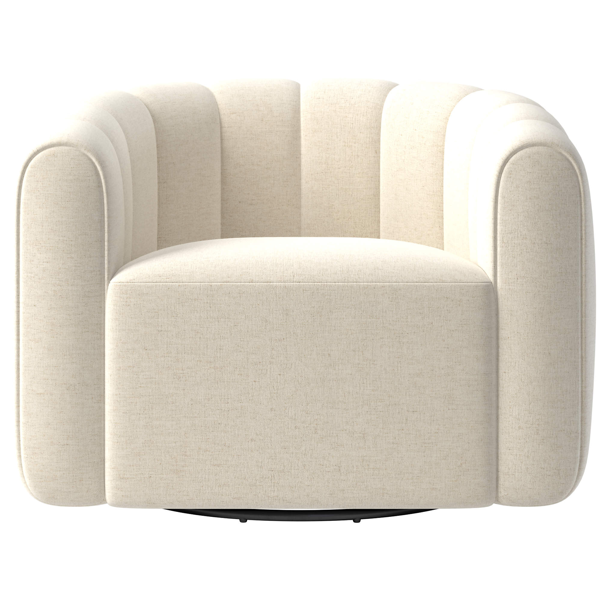 Fitz Modern Channeled Green Velvet Swivel Chair + Reviews | CB2 | CB2