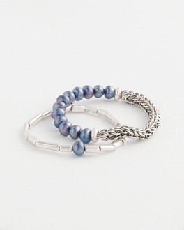 Set of Two Silver Stretch Bracelets | Chico's