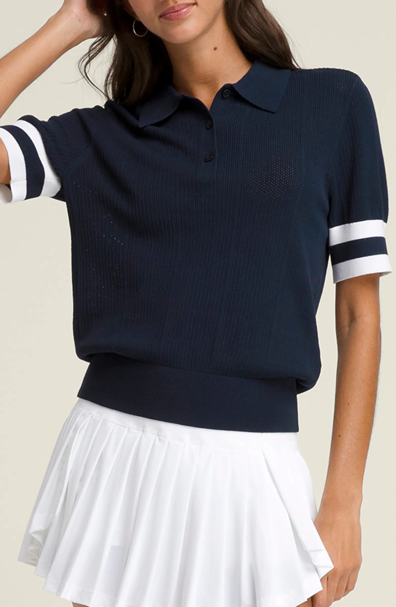 Essex Mesh Stitch Polo Sweater | Nordstrom