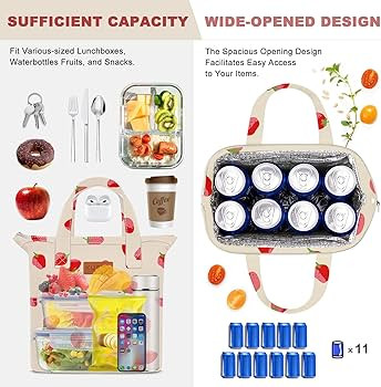 Lunch Box for Women, Lunch Bag for Women Men Adult Simple Lunchbox Reusable Insulated Lunch Boxes... | Amazon (US)