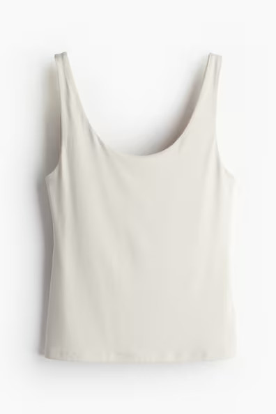 H & M - Microfiber Tank Top - Pale Beige | H&M (US + CA)