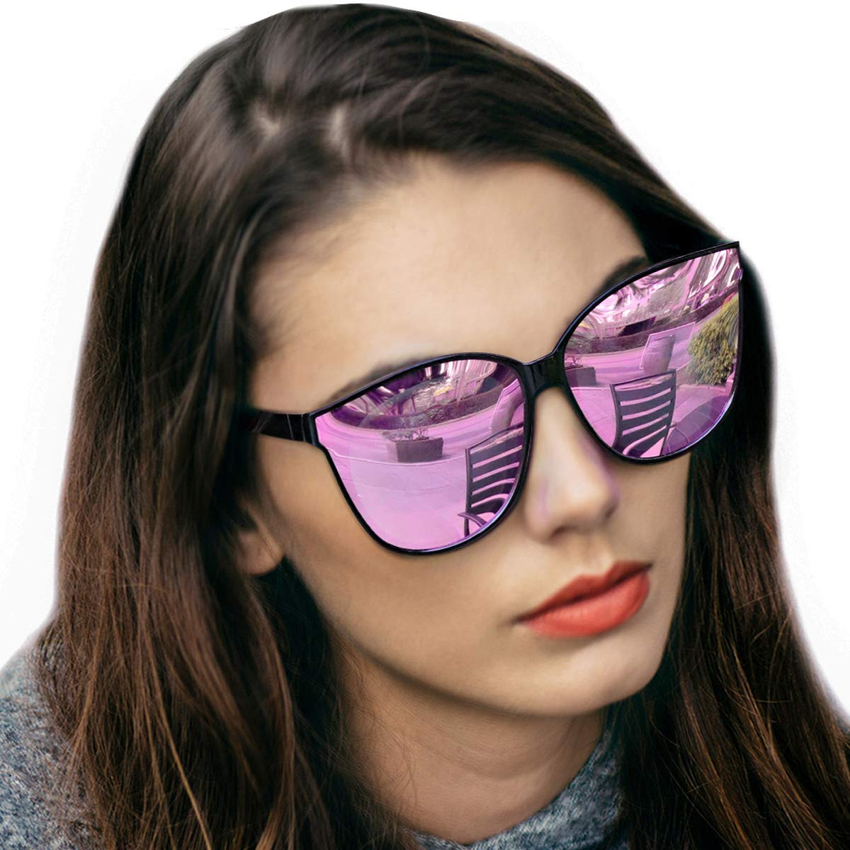 LVIOE Cat Eyes Sunglasses for Women, Polarized Oversized Fashion Vintage Eyewear for Driving Fish... | Amazon (US)