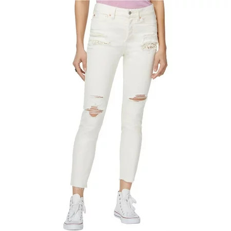 Free People Womens Ripped Skinny Fit Jeans | Walmart (US)