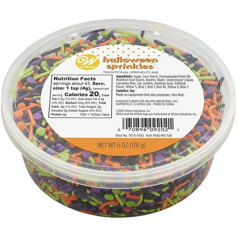 Wilton Shaped Sprinkles Short Tub 6oz-Traditional Halloween | Walmart (US)