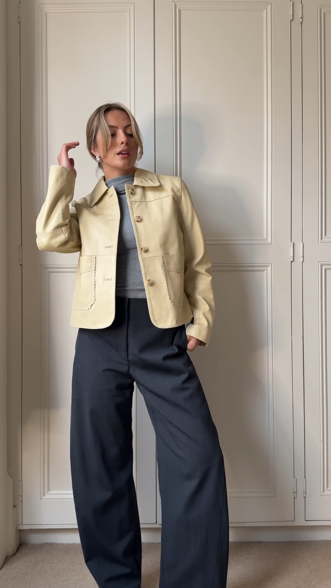 Grey day spring vibe 🩶💛

Office outfit, workwear, London style, tailored trousers, cos, butter yellow, yellow leather jacket, mint velvet, jacket of the season, grey outfit, black boots, pointy boots, cape top, asos, suede bag, woven bag, Radley bag, spring style, spring layering, smart casual 

#LTKuk #LTKFashionMonth #LTKspring