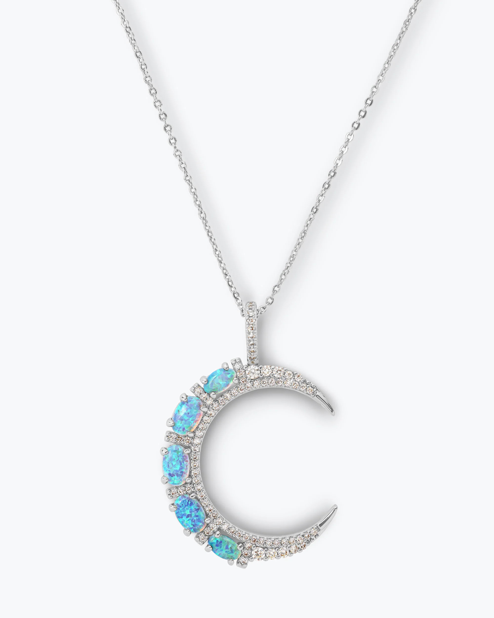 She's an Icon Moon Necklace | Stunning Silver & Blue Opal | Melinda Maria Jewelry