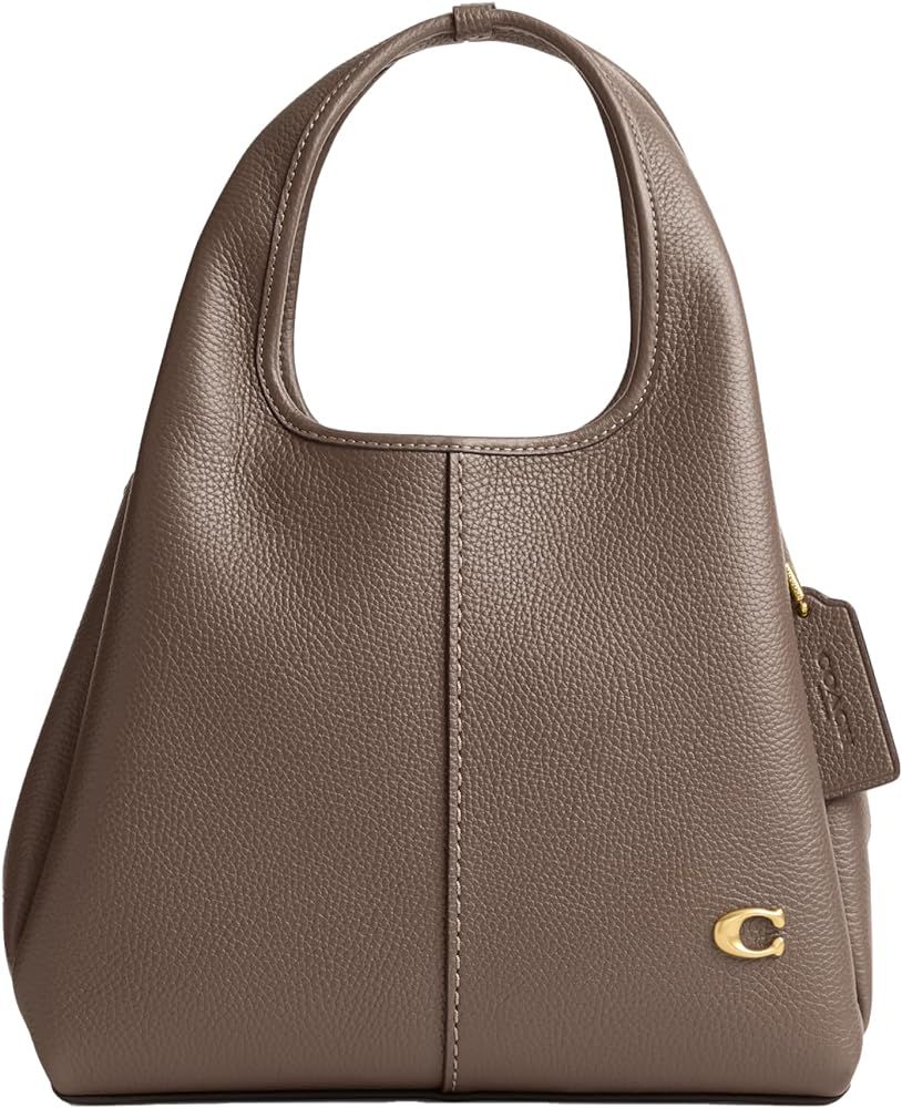 Coach Polished Pebble Leather Lana Shoulder Bag 26, Dark Stone | Amazon (US)