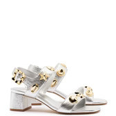 Madison Block In Silver Metallic Leather | Larroude