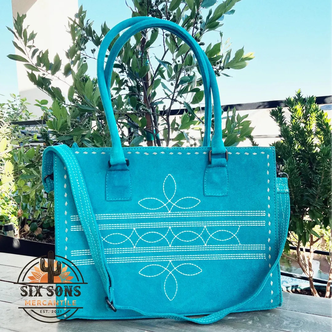 Handmade Leather Purse, Suede Bag, Suede Leather Purse, Suede Leather Tote Bag, Boot Stitch Weste... | Etsy (US)