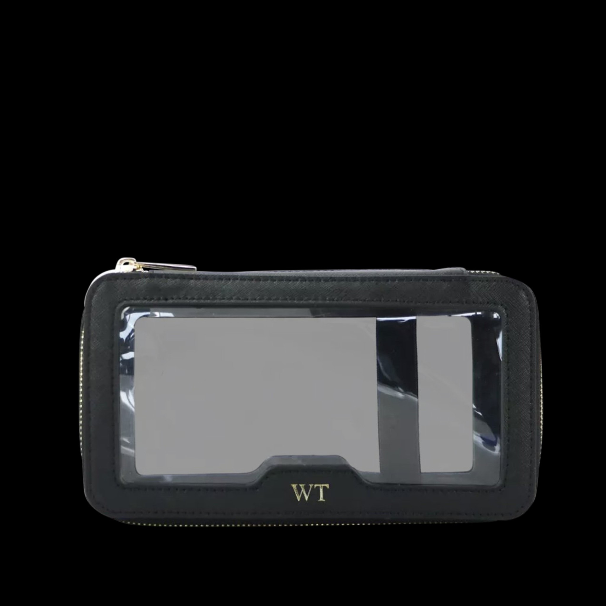 Lily & Bean Transparent Rectangular Makeup Bag Black | Lily and Bean