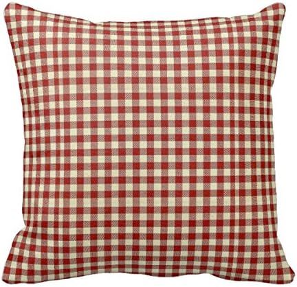 Starings Pillowcase Country Orange Red Gingham Throw Pillow Cover 16in | Amazon (US)