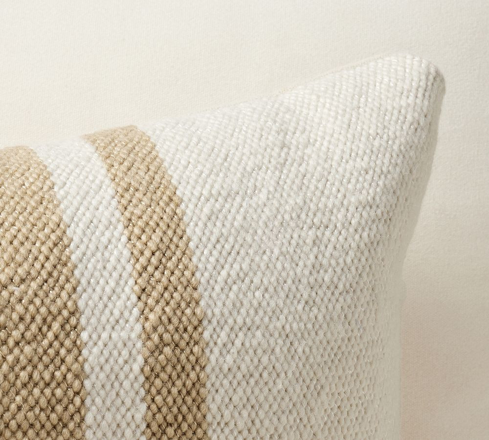 Modern Farmhouse Striped Outdoor Lumbar Pillow | Pottery Barn (US)