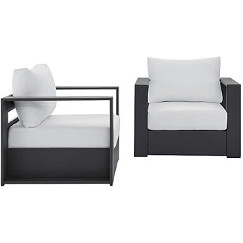 Modway Tahoe Aluminum 2-Piece Patio Set in Gray White | Amazon (US)