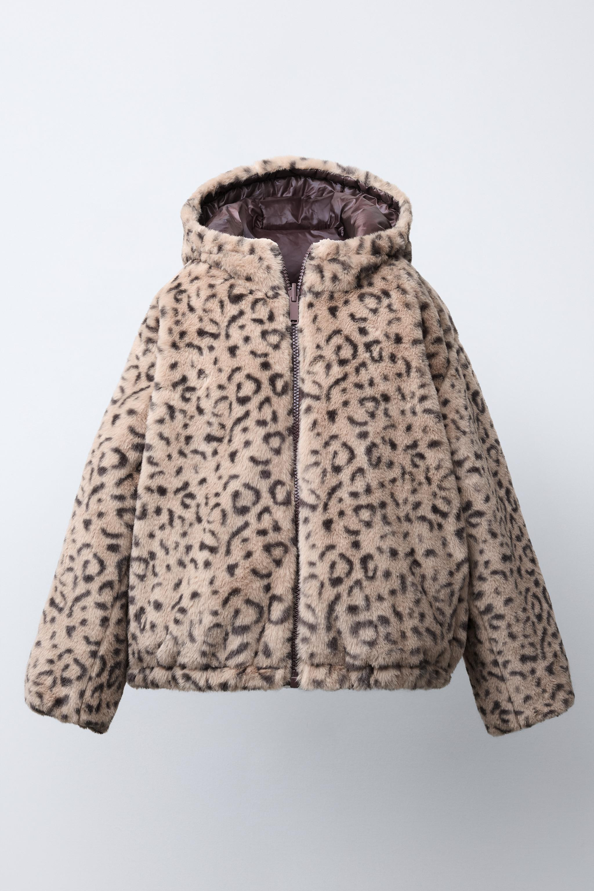 REVERSIBLE ANIMAL PRINT FAUX FUR JACKET | Zara UK