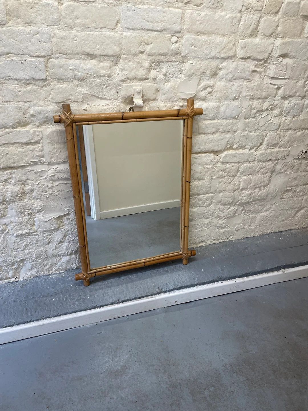 Vintage Bamboo Mirror Large | Etsy (UK)