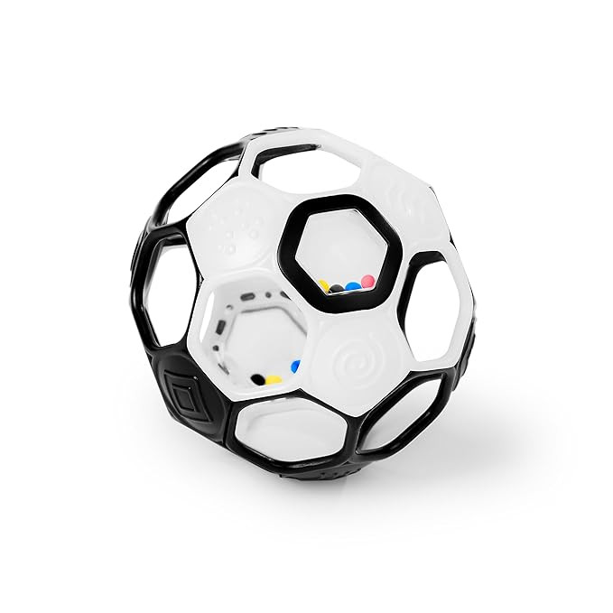 Bright Starts Oball Grippin' Goals Rattle Soccer Ball - Black & White, Easy-Grasp Toy for Newborn... | Amazon (US)