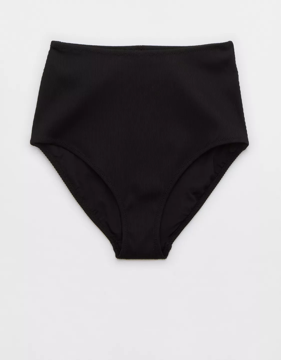 Aerie Ribbed High Waisted Full Coverage Bikini Bottom | Aerie