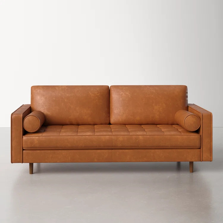 Geo 84" Vegan Leather Sofa | Wayfair North America