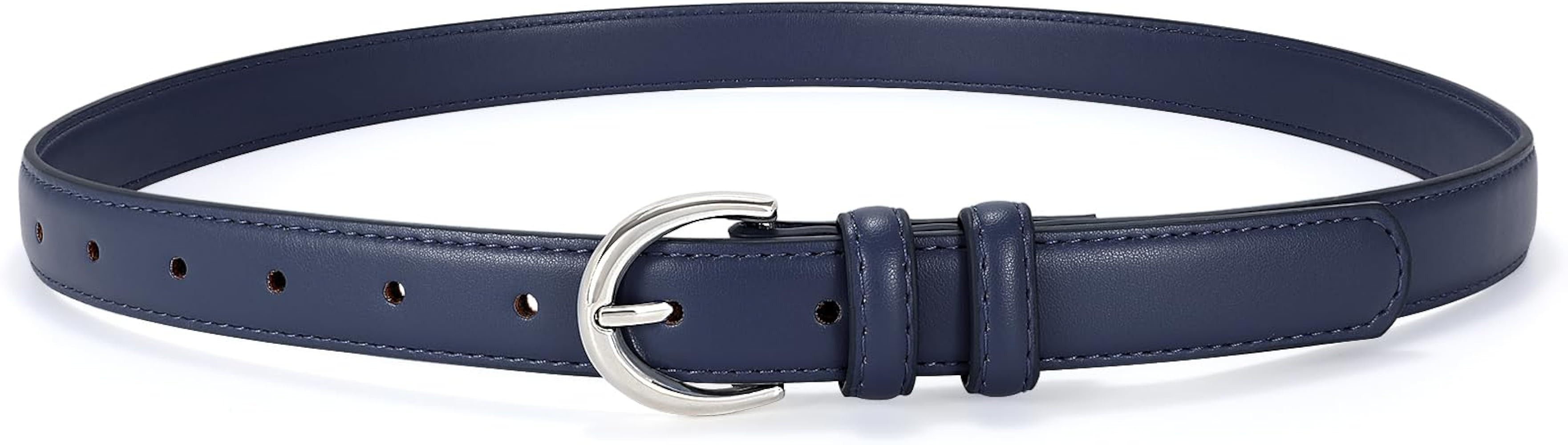 SANSTHS Women Leather Belt for Jeans Pants Fashion Ladies Skinny Belt for Dresses Thin Belt with ... | Amazon (US)