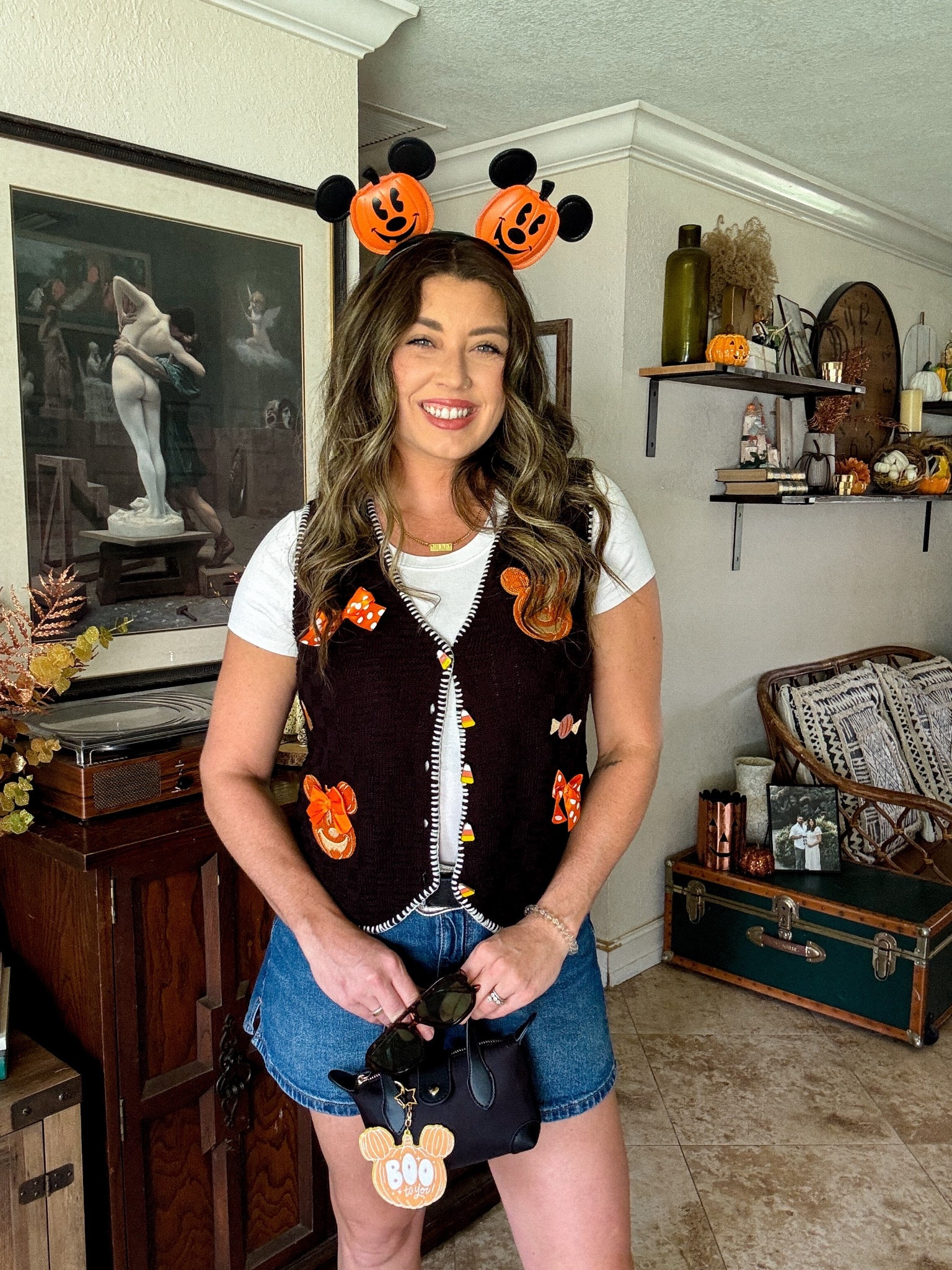 Fall transition outfit inspo for Magic Kingdom! The vest does run a little small in my opinion, I am wearing an XL  🎃🧡🐭✨

#LTKFindsUnder50 #LTKSeasonal #LTKFindsUnder100