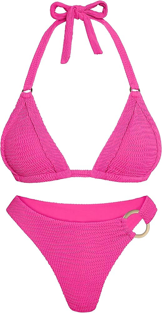 ANRABESS Bikini Sets for Women Triangle Two Piece Halter Bathing Suit 2026 Summer Beach Vacation ... | Amazon (US)