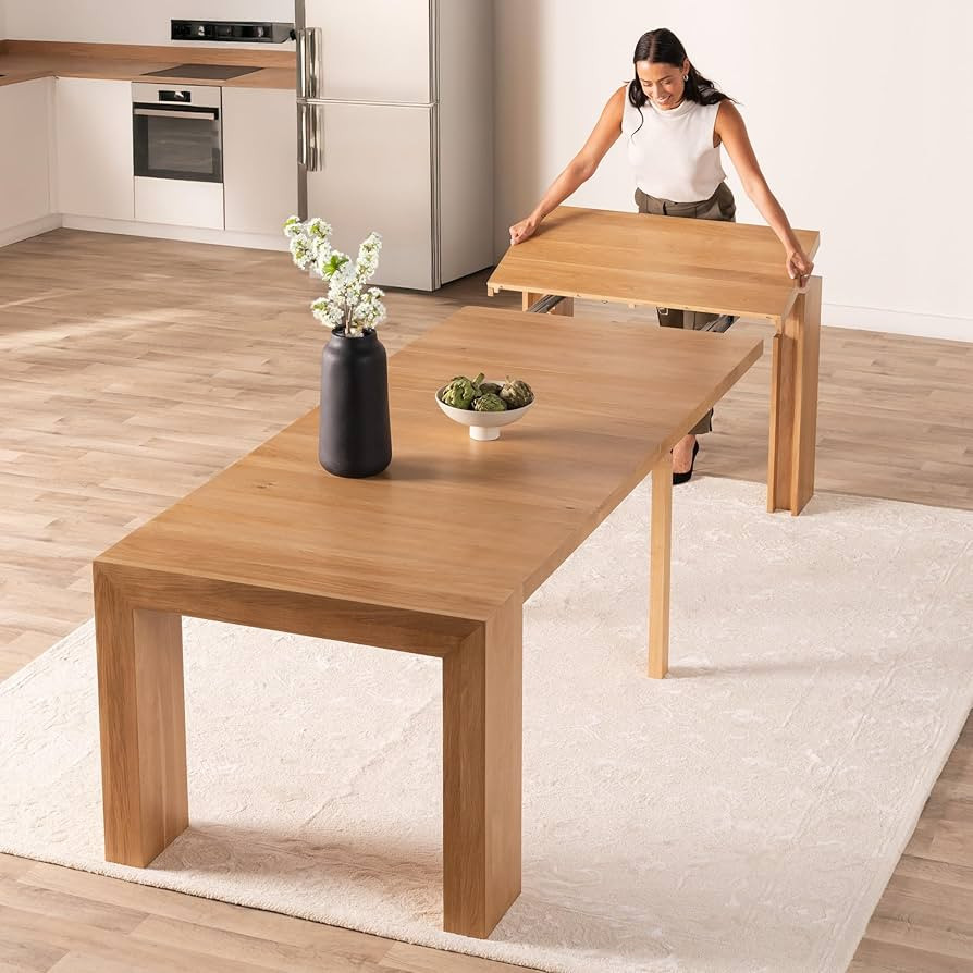 Transformer Expandable Dining Table for 2 to 12 – Solid Wood Space-Saving Adjustable Dinner Tab... | Amazon (US)
