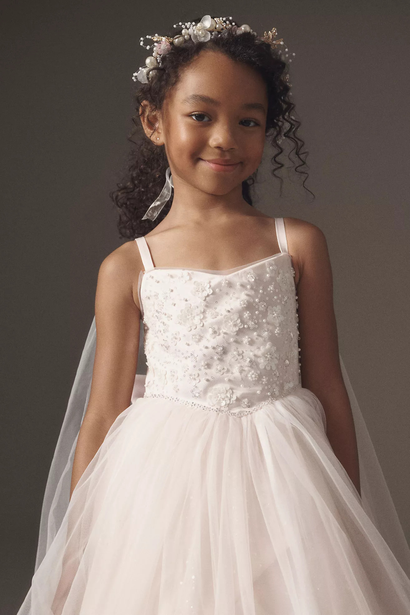 Princess Daliana Sequin Floral Flower Girl Dress | Anthropologie (US)