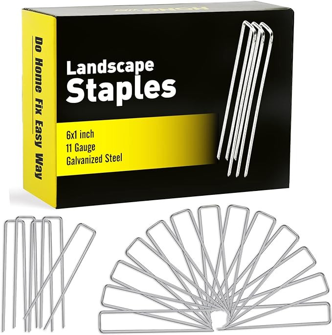 HongWay 500 Pack Landscape Staples Garden Staples Yard Stakes 6 Inch 11 Gauge Anti-Rust Heavy-Dut... | Amazon (US)