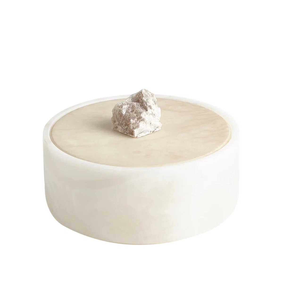 Alabaster Round Box w/Rock Finial | Wayfair North America